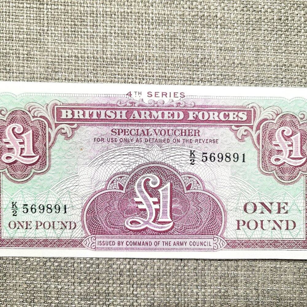 Scarce 1962 British Armed Forces (BAF) Uncirculated 1 Pound Banknote